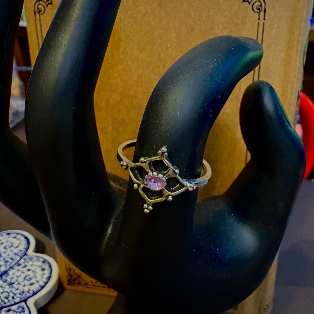Elegant Purple Rhinestone Ring